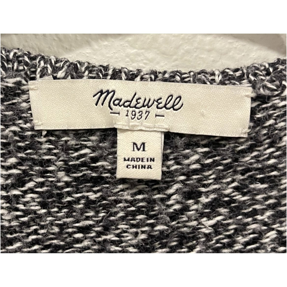 MADEWELL Striped Open Cardigan Grey Sweater - Picture 3 of 4